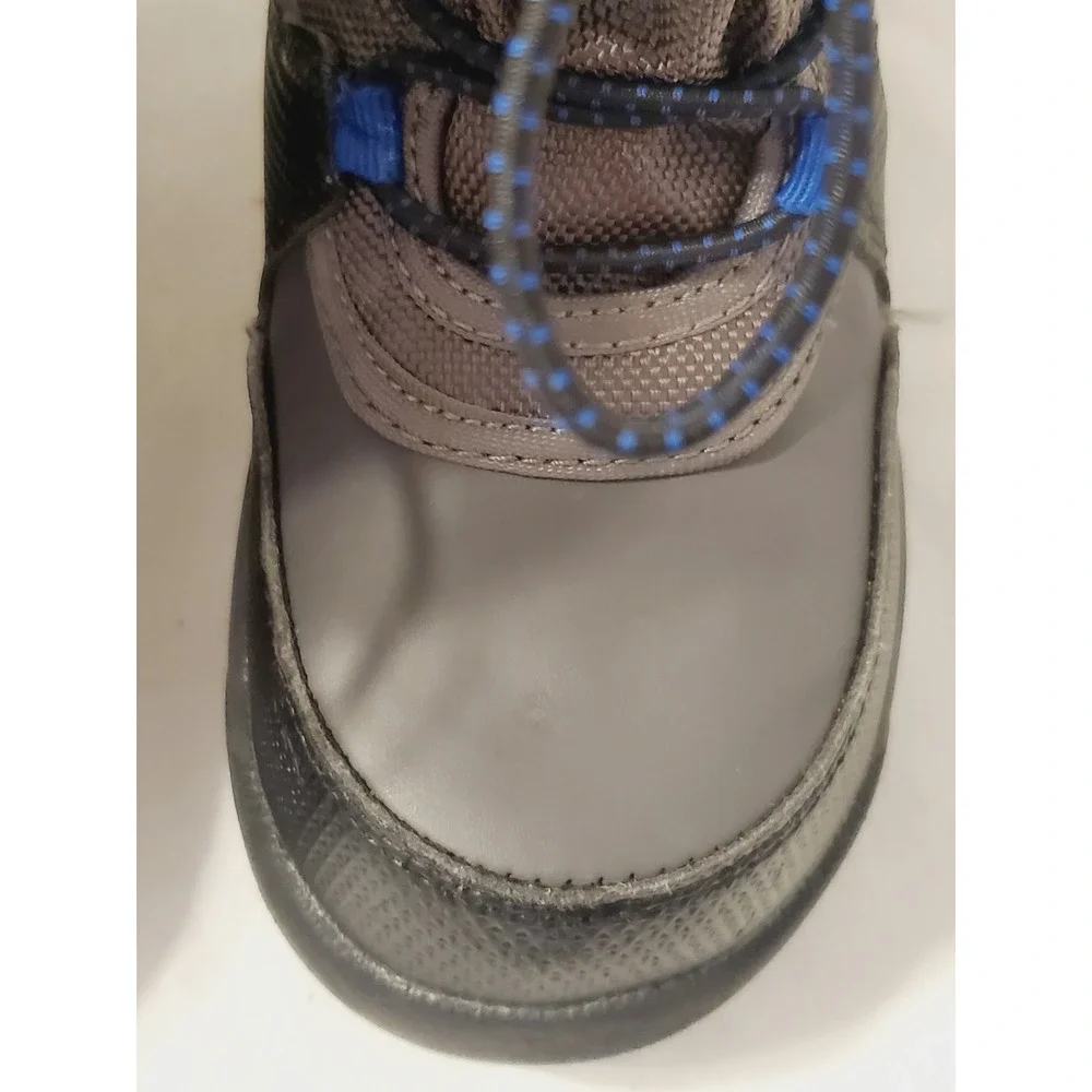 Wonder Nation Kids Sz 10 Gray Black Blue Thinsulate Faux Fur Winter Boots